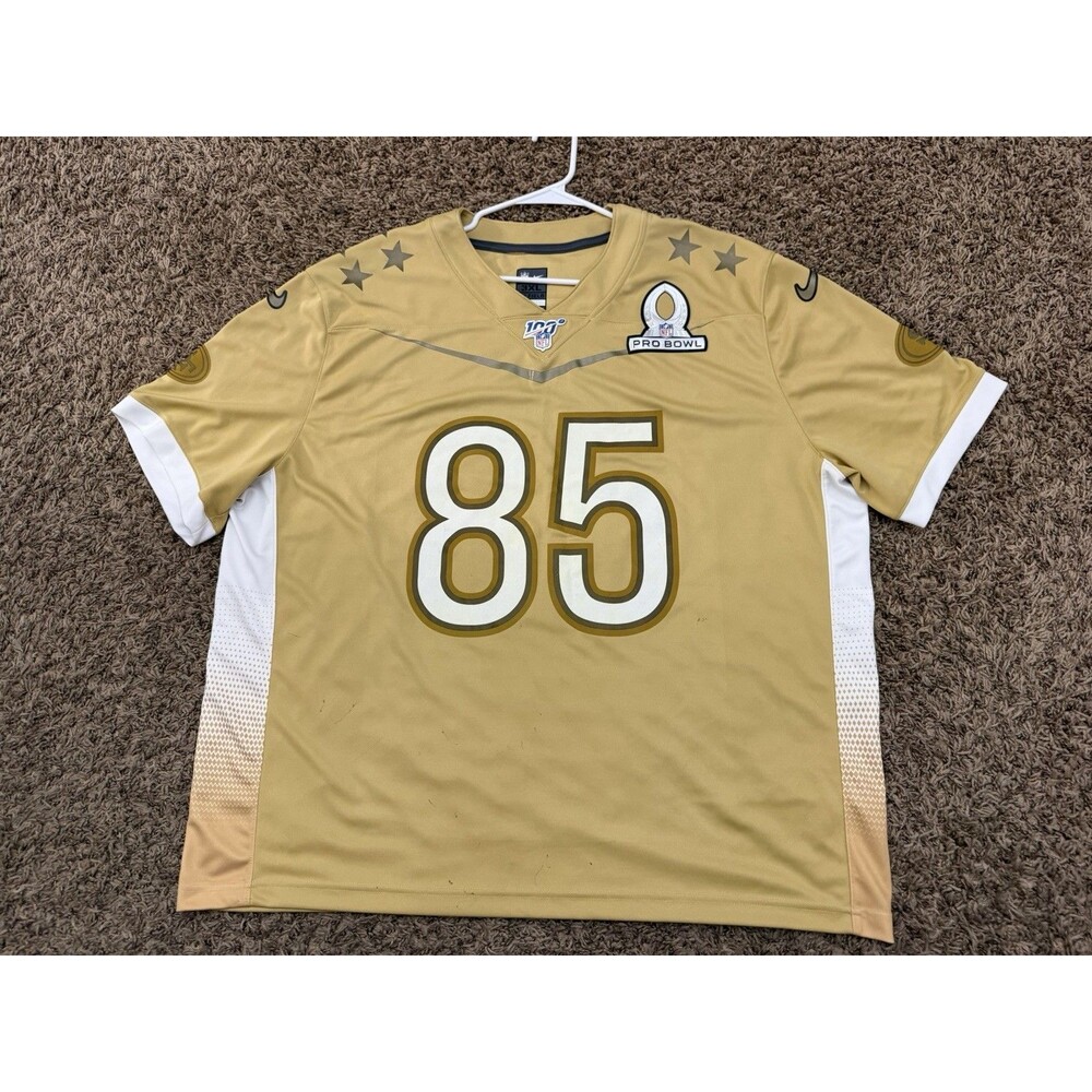 Rare Nike San Francisco 49ers George Kittle #85 Pro Bowl Jersey Gold Mens Sz 3XL